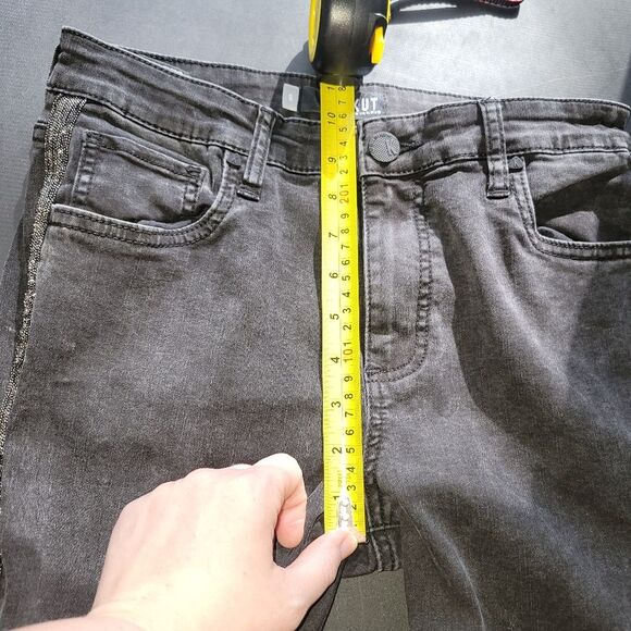 Kut from the Kloth Connie Black Beaded High Rise Ankle Skinny Jeans 6 - Picture 10 of 12